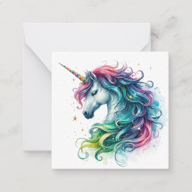 Einhornkarte Mitteilungskarte (Vorderseite)