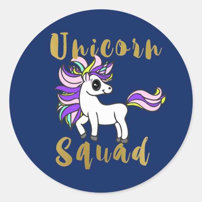 Einhornkawaii, Einhornplatz, farbenfrohe Pony Runder Aufkleber (Vorderseite)