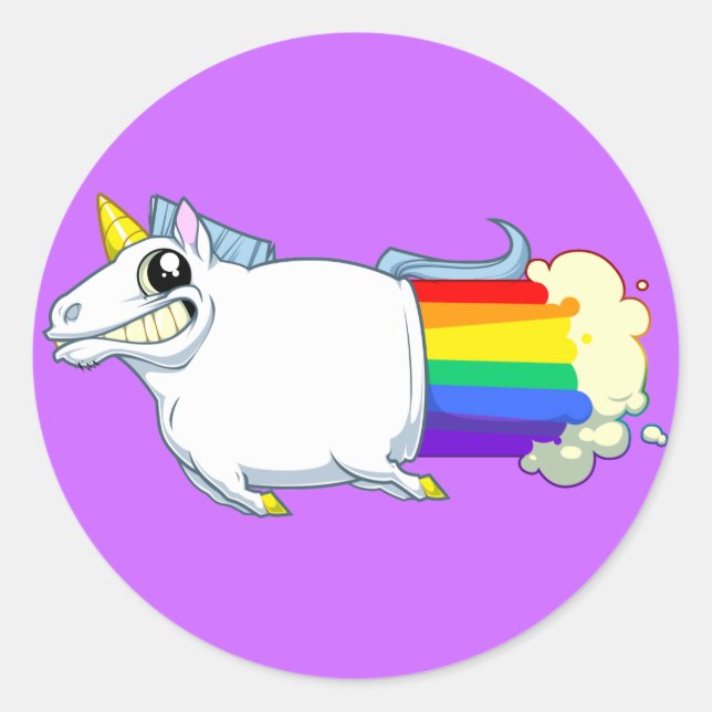 Einhornkleber für Furzen Runder Aufkleber (Vorderseite)