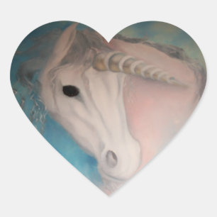 Einhornkleber Herz-Aufkleber