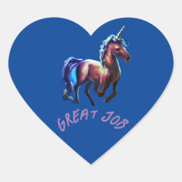 Einhornkleber Herz-Aufkleber