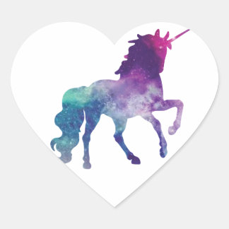 Einhornkleber Herz-Aufkleber