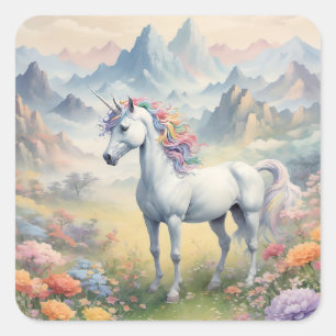 Einhornkleber Quadratischer Aufkleber