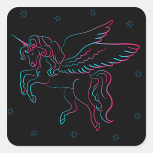 Einhornkleber Quadratischer Aufkleber