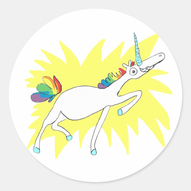 Einhornkleber Runder Aufkleber (Vorderseite)