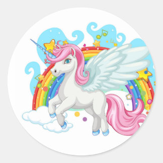 Einhornkleber Runder Aufkleber