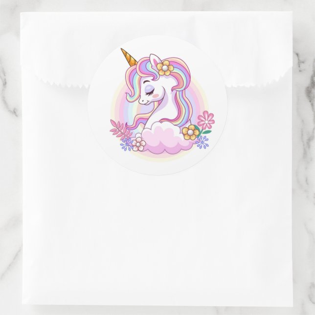 Einhornkleber Runder Aufkleber (Tasche)