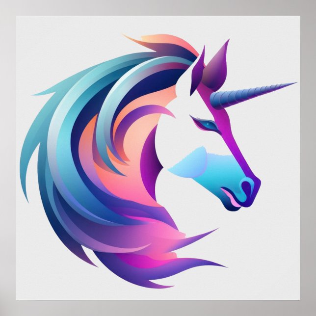 Einhornkopf Poster (Vorne)