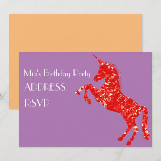 Einhornkunst farbenfrohe Geburtstagsparty Einladung