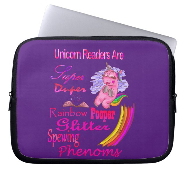 Einhornlesegeräte sind Super Duper Buchschlauch Laptopschutzhülle (Vorderseite)
