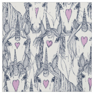 Einhornliebe Marine-Orchidee weiß Stoff