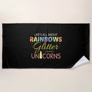 Einhornliebhaber-Geschenkidee Regenbogen Glitter E Strandtuch