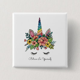 Einhornlinsen mit Regenbogenhaut Button