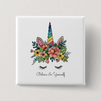 Einhornlinsen mit Regenbogenhaut Button