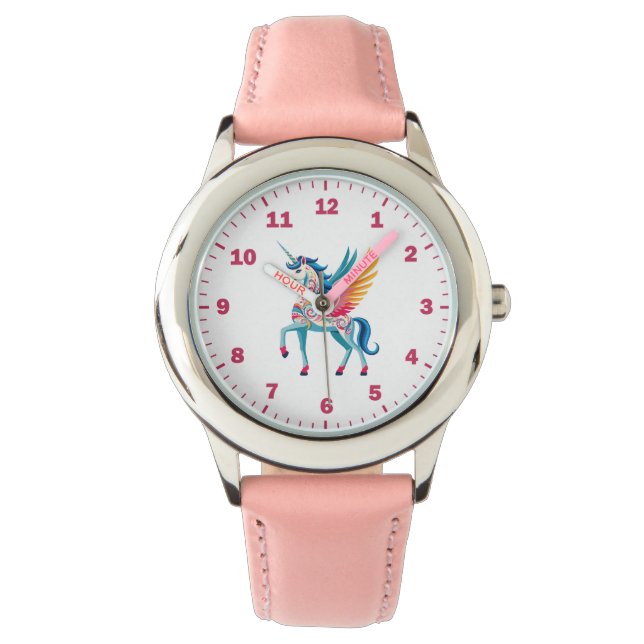 Einhornmädchen wirbeln armbanduhr (Vorderseite)