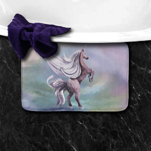 Einhornmagie   Farbenfrohe Pasta Fantasy Wasserfar Badematte