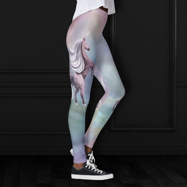 Einhornmagie | Farbenfrohe Pasta Fantasy Wasserfar Leggings (Von Creator hochgeladen)