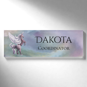 Einhornmagie Farbenfrohe Pasta Fantasy Wasserfar Namenschild
