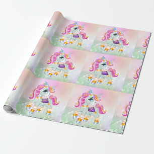 Einhornmagie fliegendes Pferd magische Einhornflie Geschenkpapier