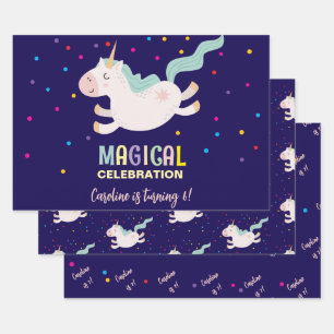 Einhornmagie Geburtstagskinder Geschenkpapier Set