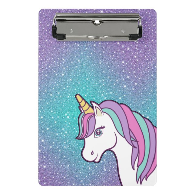 Einhornmagie Mini Klemmbrett (Vorderseite)