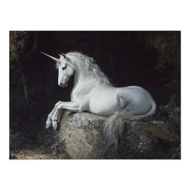 Einhornmalerei im antiken Stil Poster (Vorderseite)