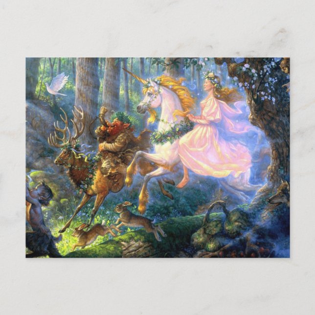 Einhornmärchen Postkarte (Vorderseite)