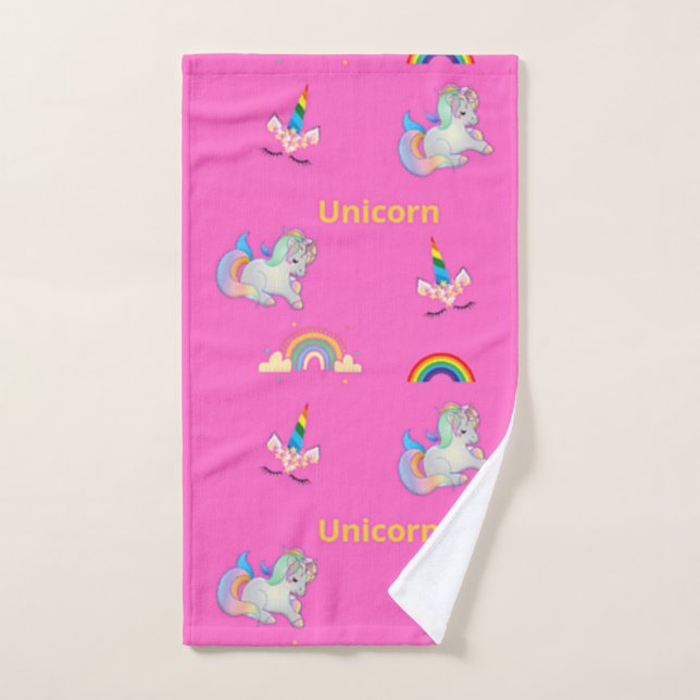 Einhornmuster auf Rosa Handtuch (Handtuch)