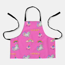 Einhornmuster auf Rosa Schürze