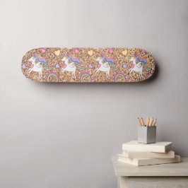 Einhornmuster des Glitzer Skateboard