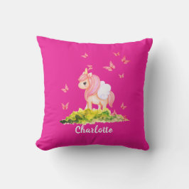 Einhornname Kinderzimmer Kinder Zimmerdekor Rosa Kissen