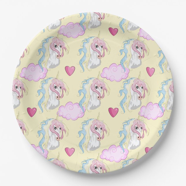 Einhornpapierplatte Pappteller (Vorderseite)