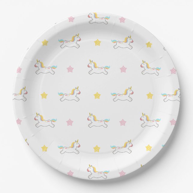 Einhornpapierplatte Pappteller (Vorderseite)