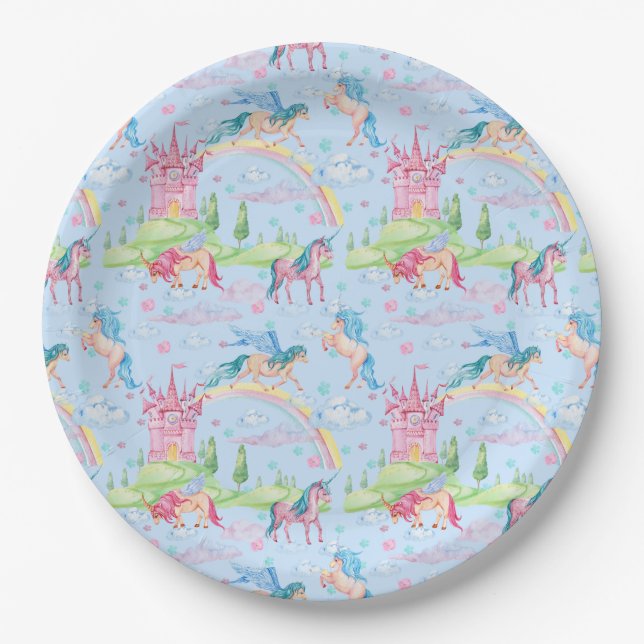 Einhornpapierplatte Pappteller (Vorderseite)