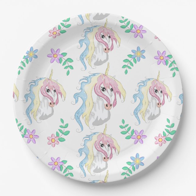 Einhornpapierplatte Pappteller (Vorderseite)