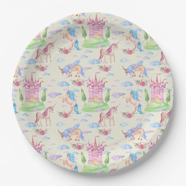 Einhornpapierplatte Pappteller (Vorderseite)