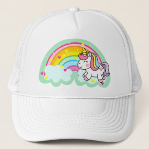 Einhornpferd mit Regenbogen-Cartoon-24964 Truckerkappe