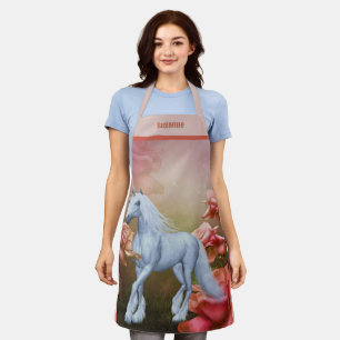 Einhornpferd und Rose Personalisiert Schürze