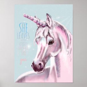 Einhornplakat mit Sparkle und Zitat Poster