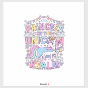 Einhornprinzessin des Einhornreichs Charmantes POD Aufkleber