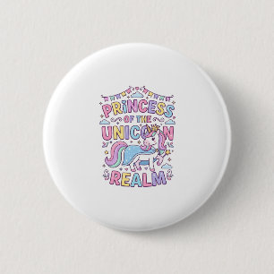 Einhornprinzessin des Einhornreichs Charmantes POD Button