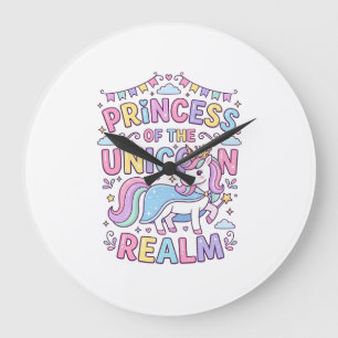 Einhornprinzessin des Einhornreichs Charmantes POD Große Wanduhr