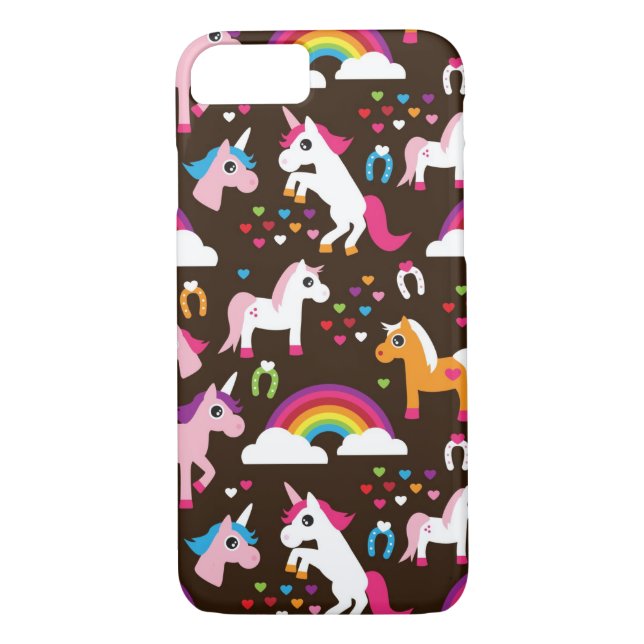 Einhornregenbogen scherzt Hintergrundpferd Case-Mate iPhone Hülle (Rückseite)