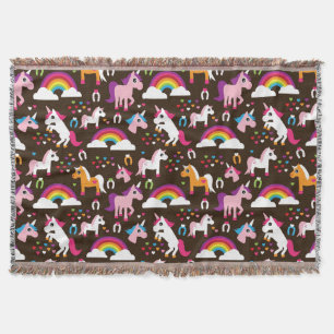 Einhornregenbogen scherzt Hintergrundpferd Decke