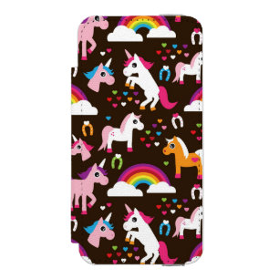 Einhornregenbogen scherzt Hintergrundpferd Incipio Watson™ iPhone 5 Geldbörsen Hülle