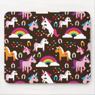Einhornregenbogen scherzt Hintergrundpferd Mousepad
