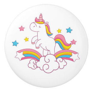 Einhornregenbogen-Schlafzimmerdekor, Fachgriff Keramikknauf