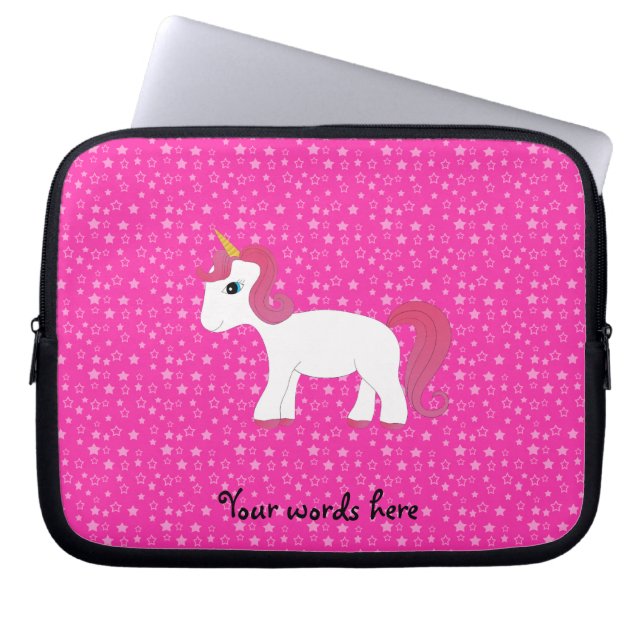 Einhornrosasterne Laptopschutzhülle (Vorderseite)