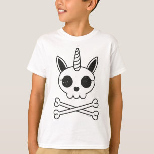 Einhornschädel und Kreuzknochen T-Shirt