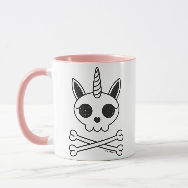 Einhornschädel und Kreuzknochen Tasse (Links)